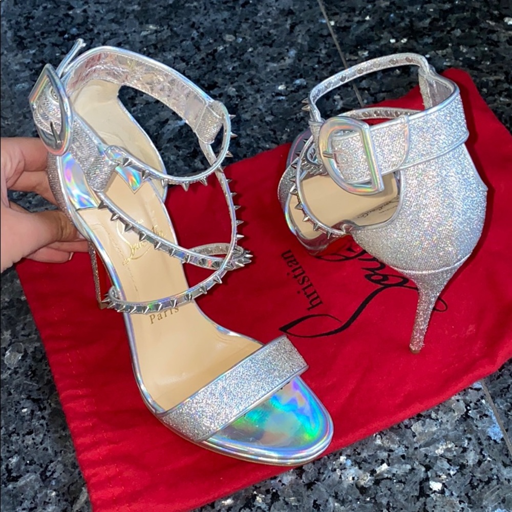 Christian Louboutin Choca Lux 120 Silver heel